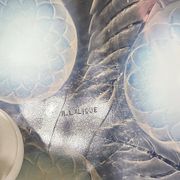 René Lalique, pendant light, opalescent chandelier, "Dahlias", signed, excellent condition.