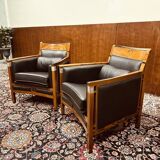 Classic Art Deco Armchair Black Low