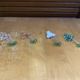 Set of 4 vintage murano glass knife rests grape cluster