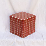 Cube terracotta side table 33 x 33 cm