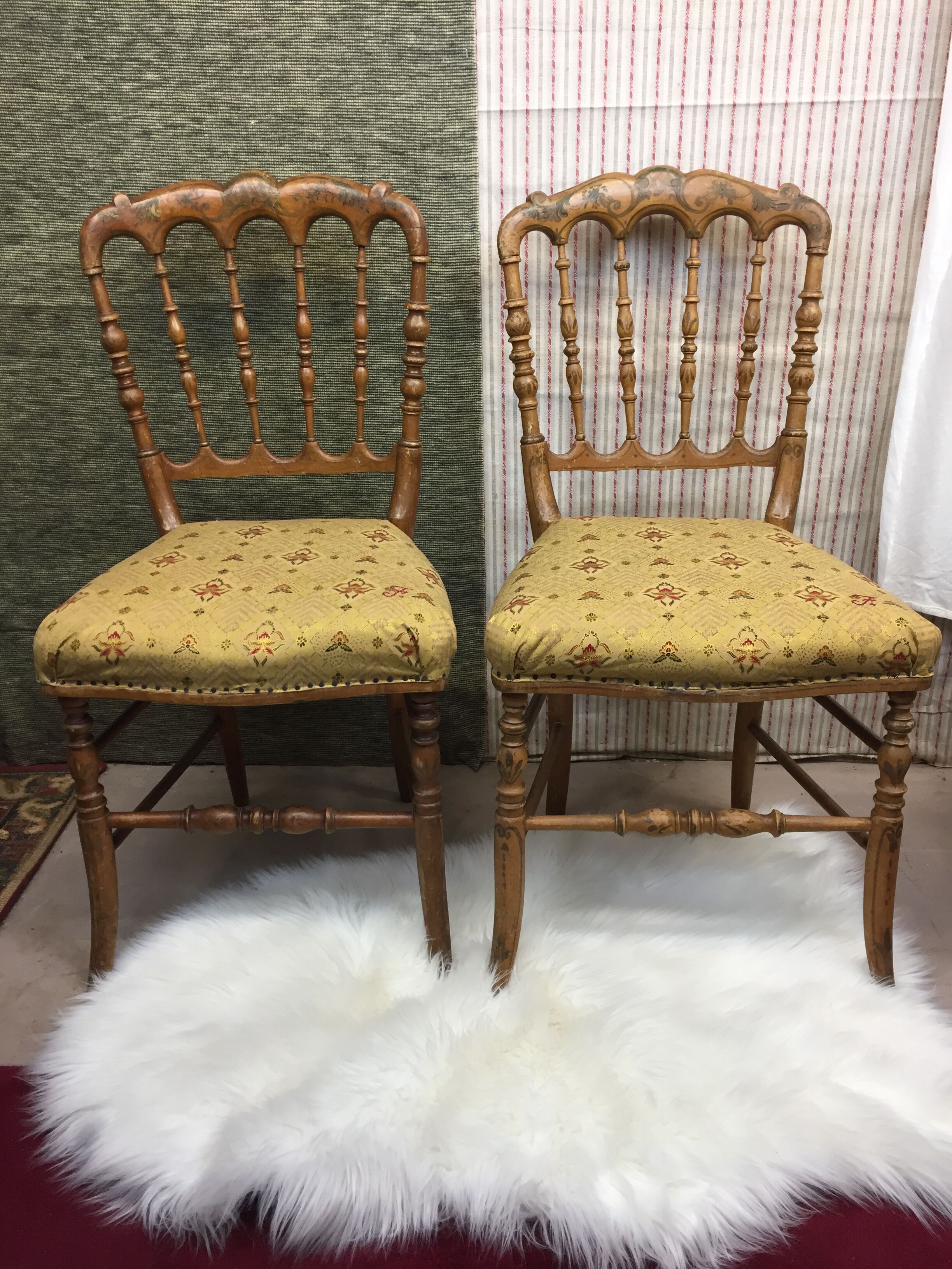 Pair of antique Napoleon style chairs