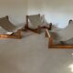 Sling chair in pine, canvas and sheepskin, 1970s