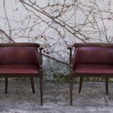 Wooden office chairs, 1950s, set of 2