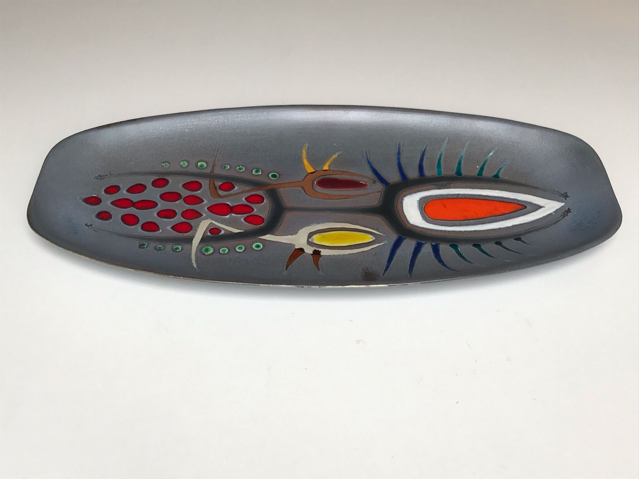 Decorative ceramic dish unique vintage Years 70