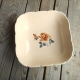 Ancient Saladier in Pink Ceramics by Digoin Sarreguemines Floral Decoration