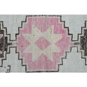Vintage Turkish Oushak Pink Brown Wool Rug 72x312