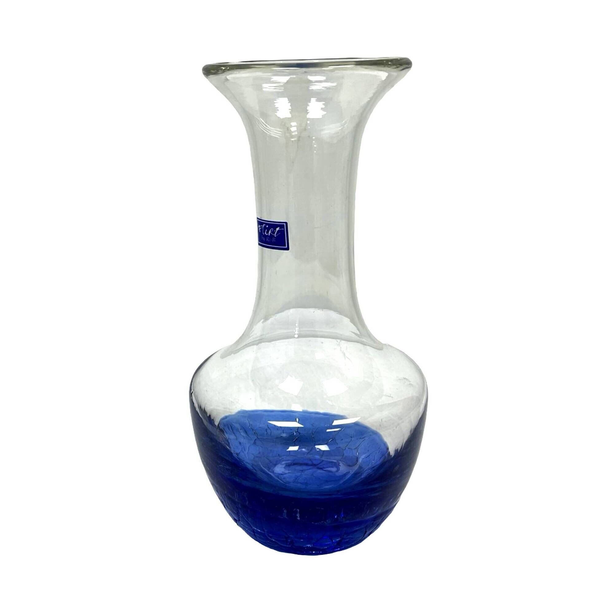 "Flirt" Glass Vase by R&B Ritzenhoff Breker – Cobalt Crackle Glass – 1990s