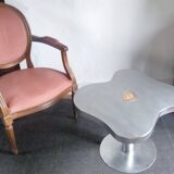 Stainless steel/agate/aluminum side table