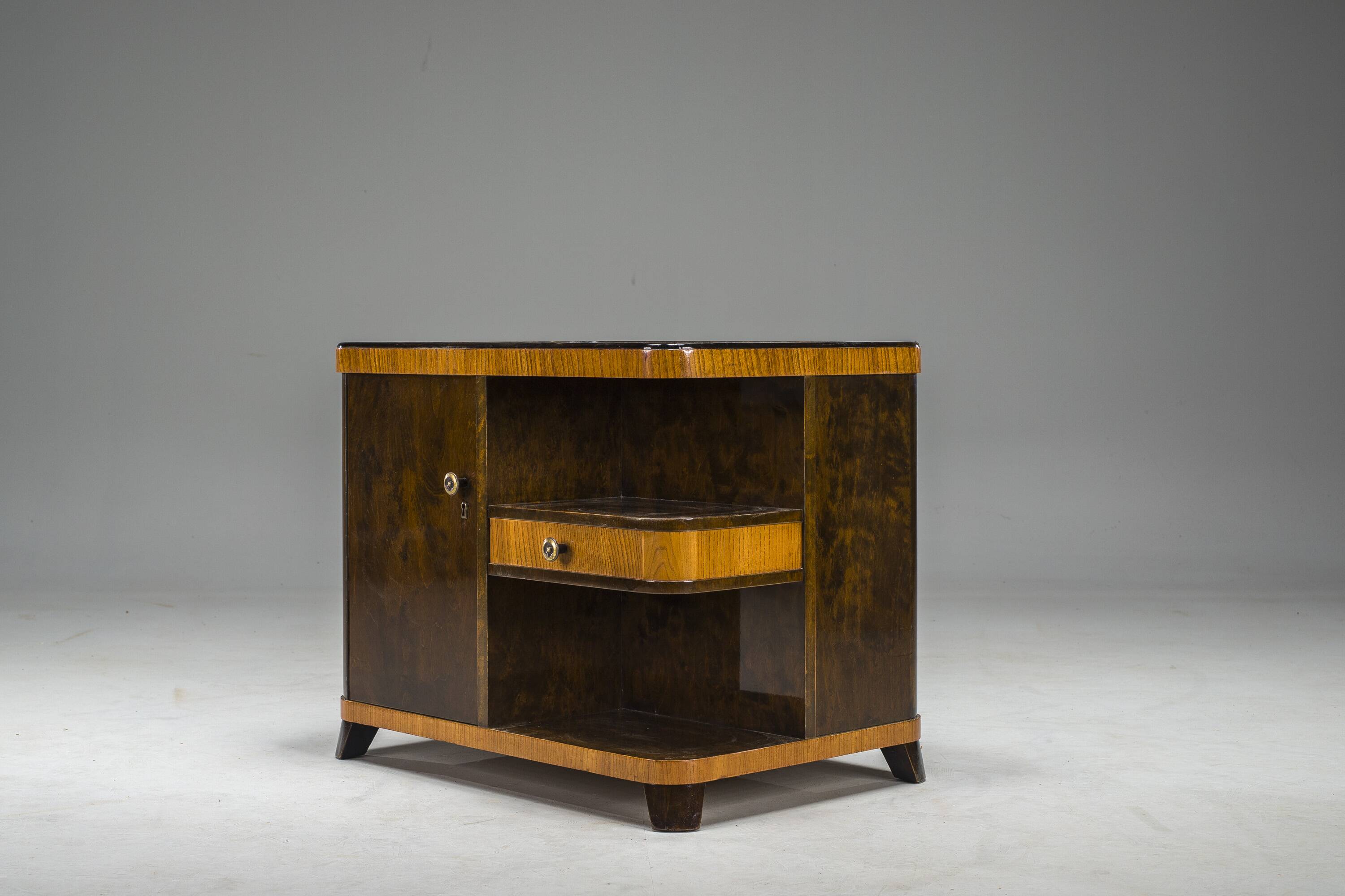 Art Deco Bar Cabinet with Inlays, 1930s