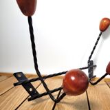 Vintage wall coat rack 4 wooden hooks