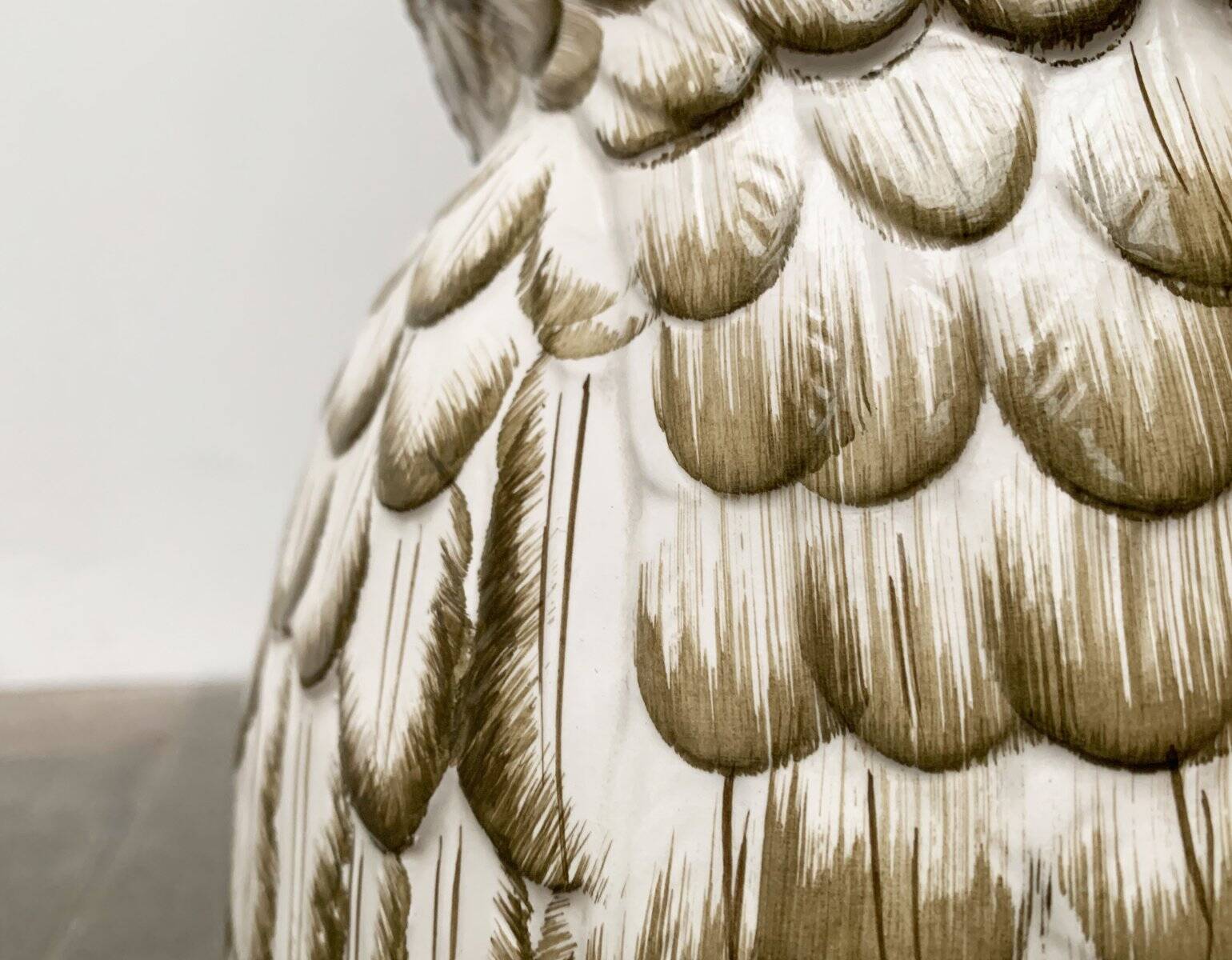 Vintage Italian ceramic owl umbrella stand