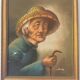 Portrait huile sur bois