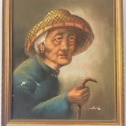 Portrait huile sur bois