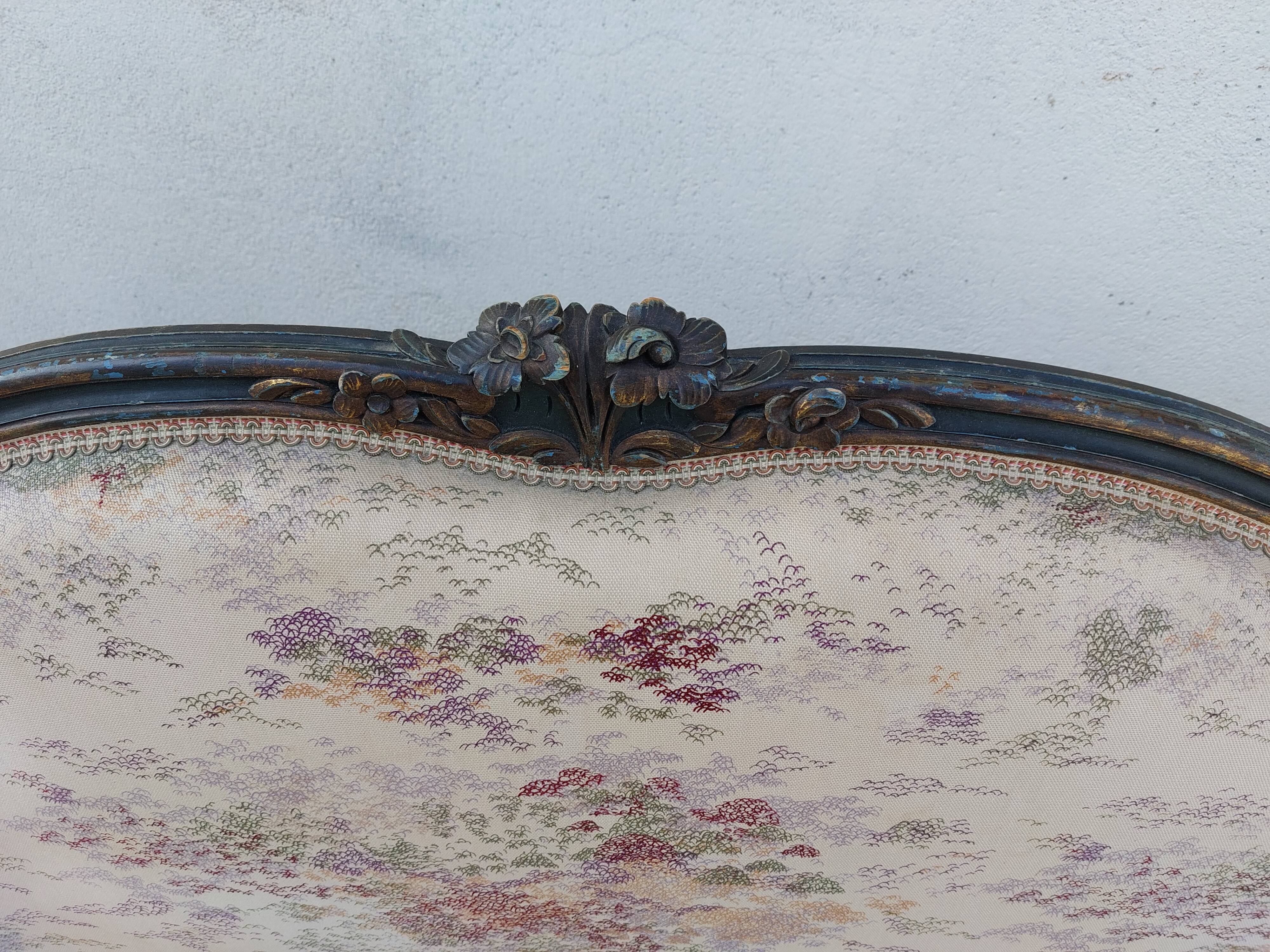 Sofa bench louis XV carved basket