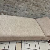 Daybed, vintage 1970s chaise longue with headrest.