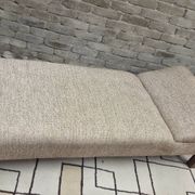 Daybed, vintage 1970s chaise longue with headrest.