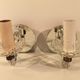 Pair of old glass  wall light and mirror vintage twisted arms