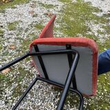 Set of 7 pink velvet chairs