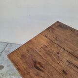 Antique rustic farmhouse table in solid oak, circa 1900s - 84cm