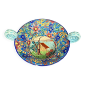 Longwy : Importante coupe ou vide poche en émaux polychromes cloisonnés