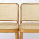 4 chaises de café viennoises en bois et cannage, restaurées, début du XXe siècle
