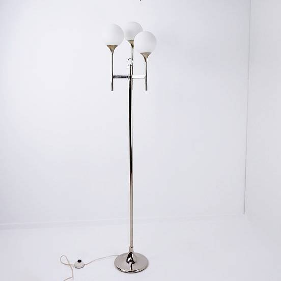 Vintage Chrome Sciolari Floor Lamp, 1970s, Italy