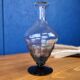 Vintage glass vase, black embossed details