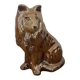 Vintage brown handmade ceramic Collie dog figurine decoration.