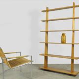 Handcrafted oak bookcase, 1970s