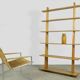 Handcrafted oak bookcase, 1970s