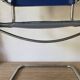 Office chair in blue imitation leather and chrome metal, Matteo Grassi style
