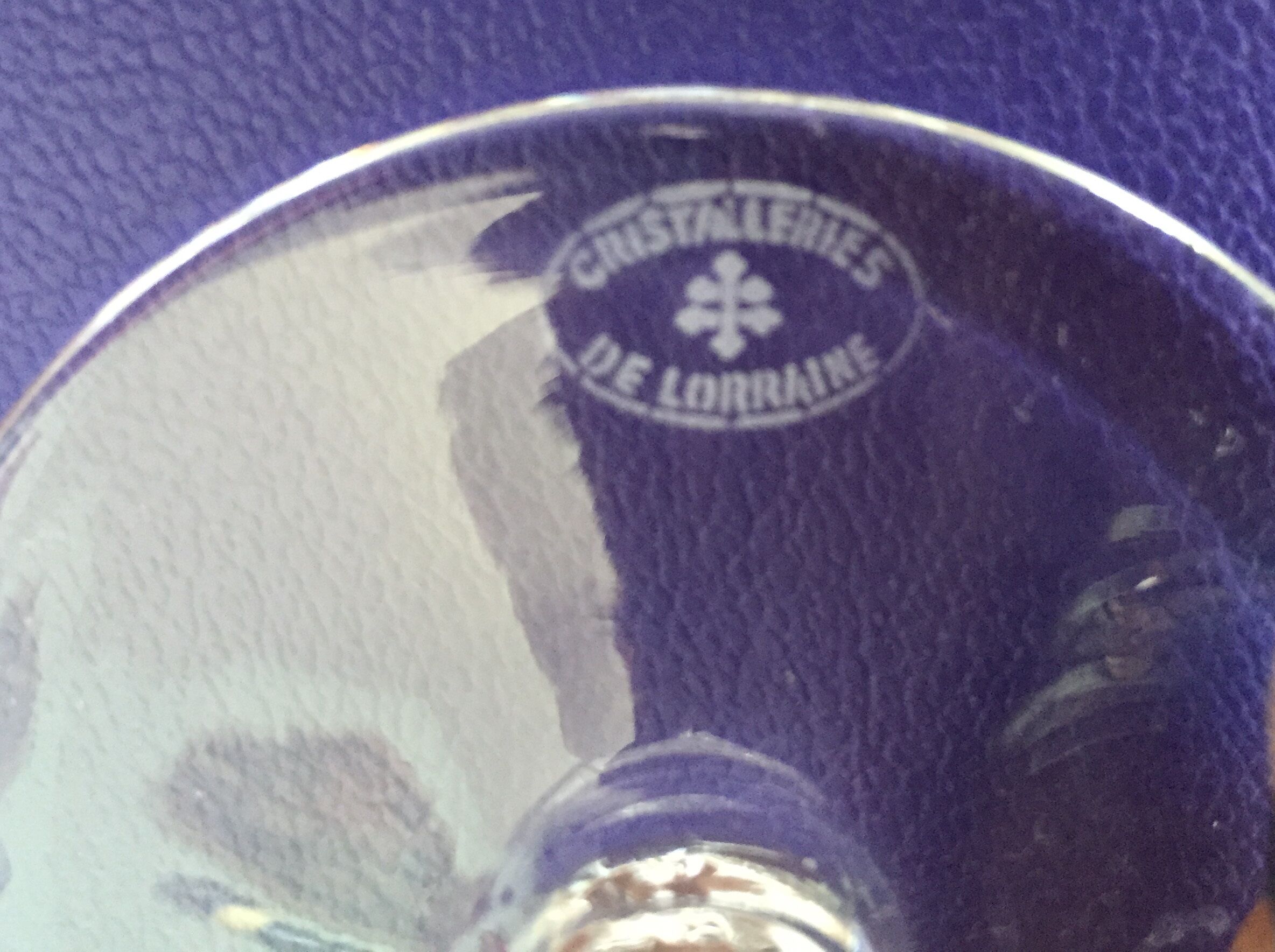 Set of 6 crystal champagne flutes