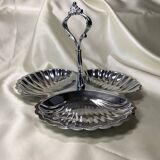 Stainless steel serving platter in the shape of seashells