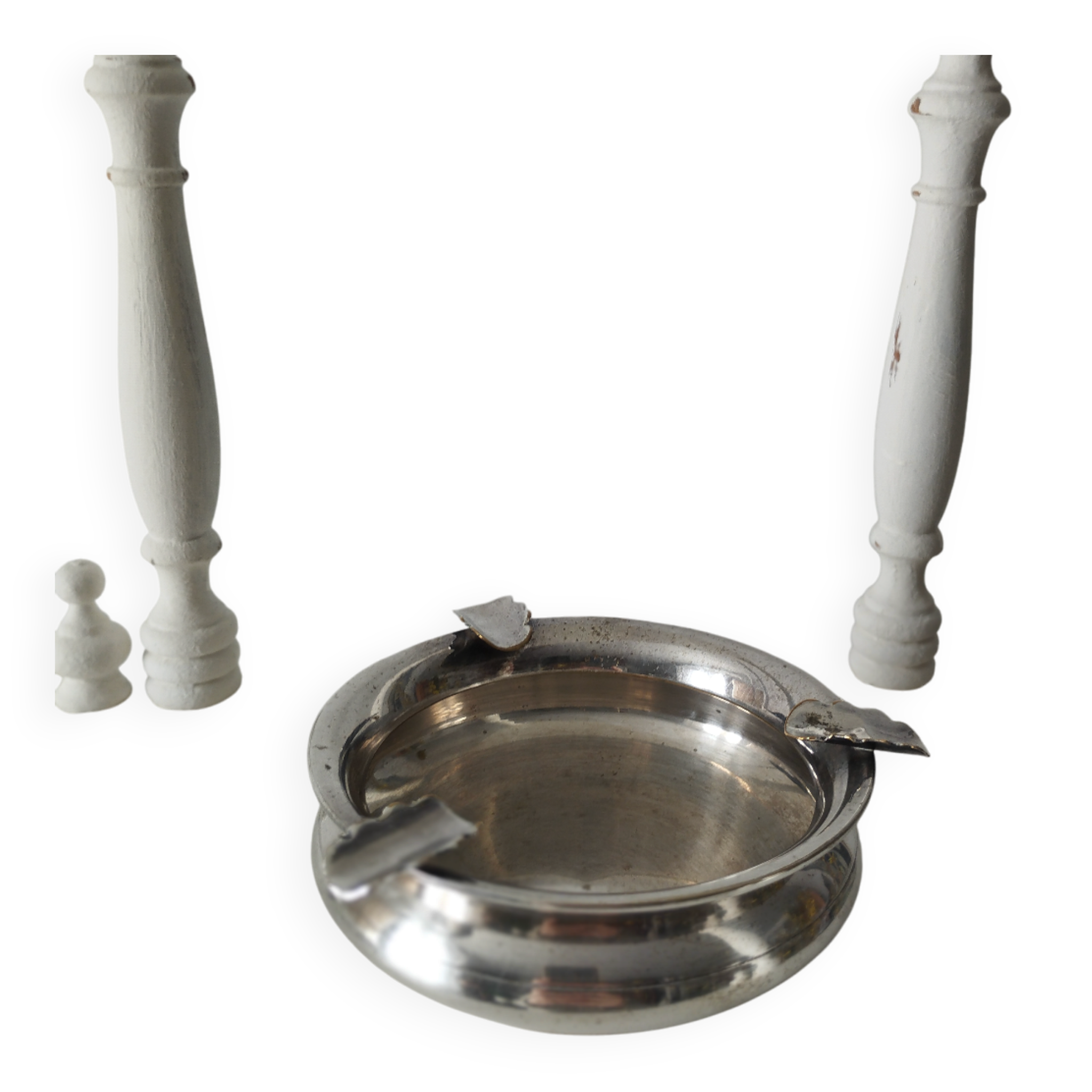Small antique silver-plated metal ashtray English E.P.N.S.