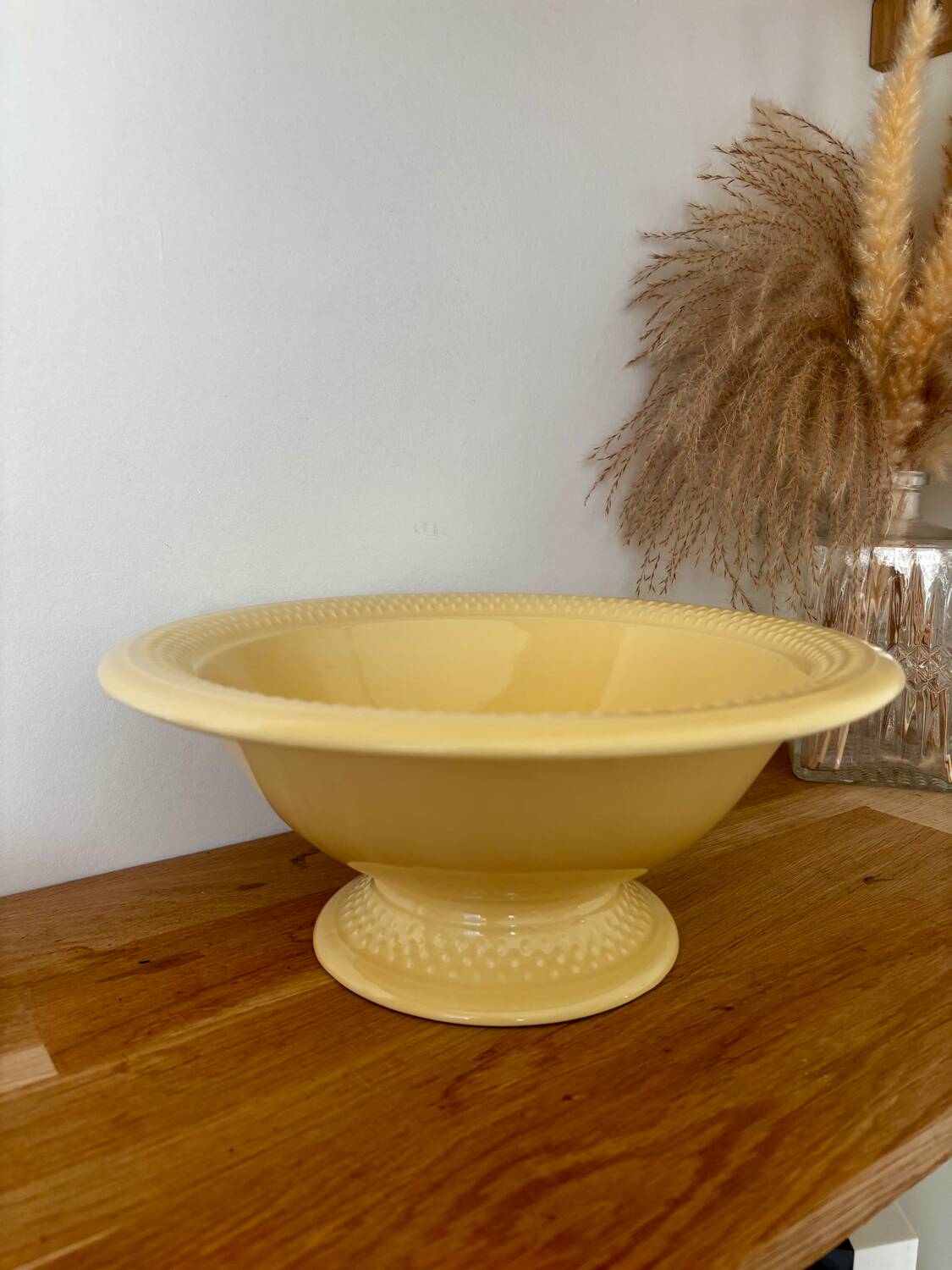 Very beautiful fruit bowl Geneviève Lethu Grain de riz yellow.