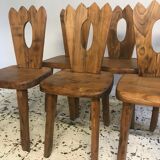 Series of 6 brutalist chairs.