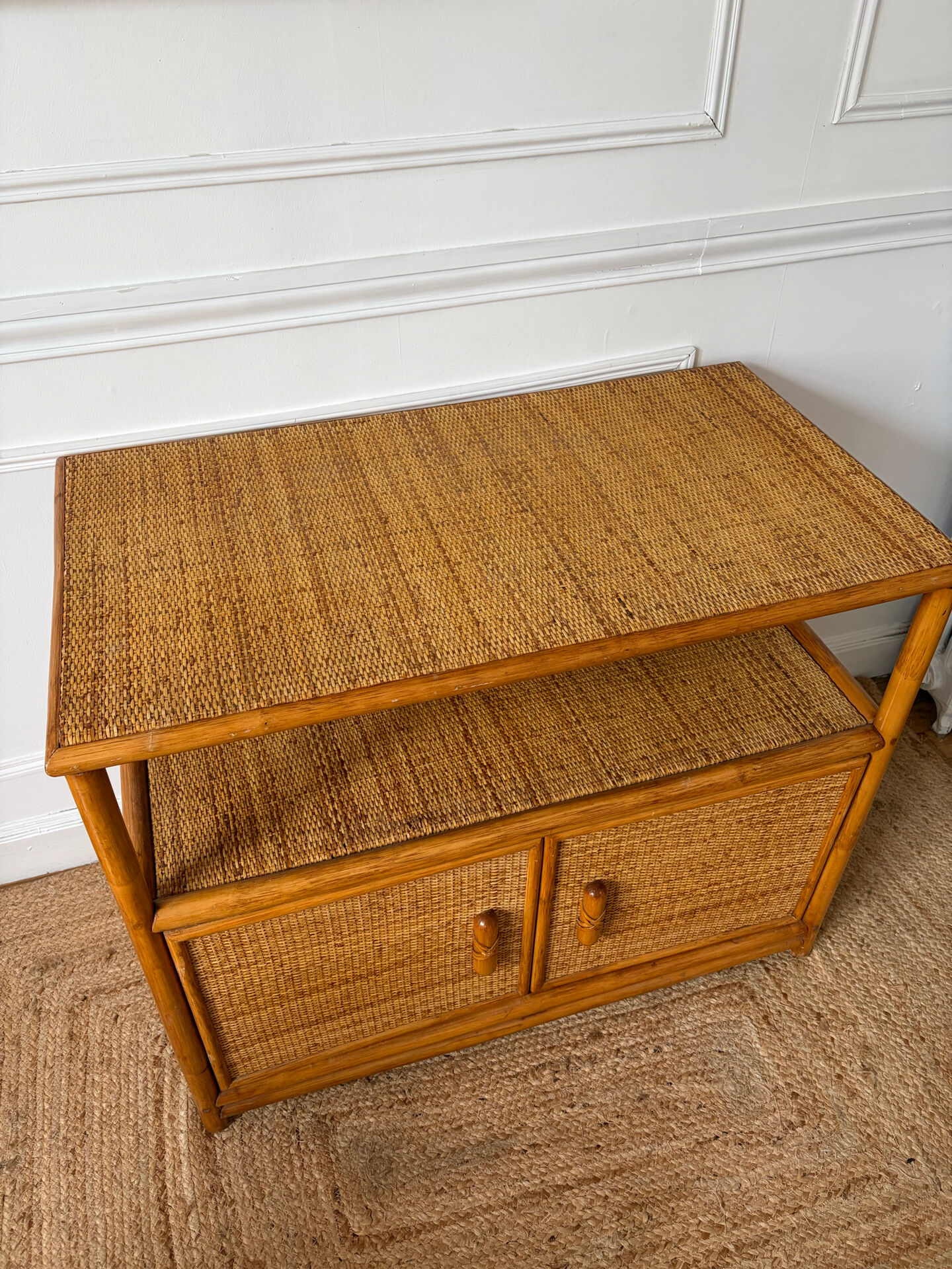 Vintage rattan sideboard