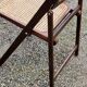 Set of 4 folding chairs wood and canning of the 70s