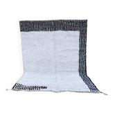 Tapis berbère noir et blanc marocaine fait main traditionnelle