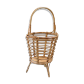 Travailleuse rotin vintage