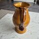Vintage ochre yellow earthenware jug – Saint-Clément no. 7518 – Vase carafe