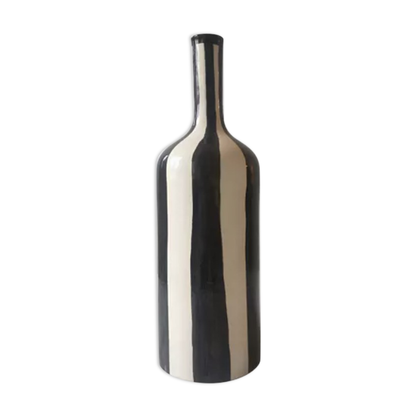 Handmade glazed ceramic vase, graphic design