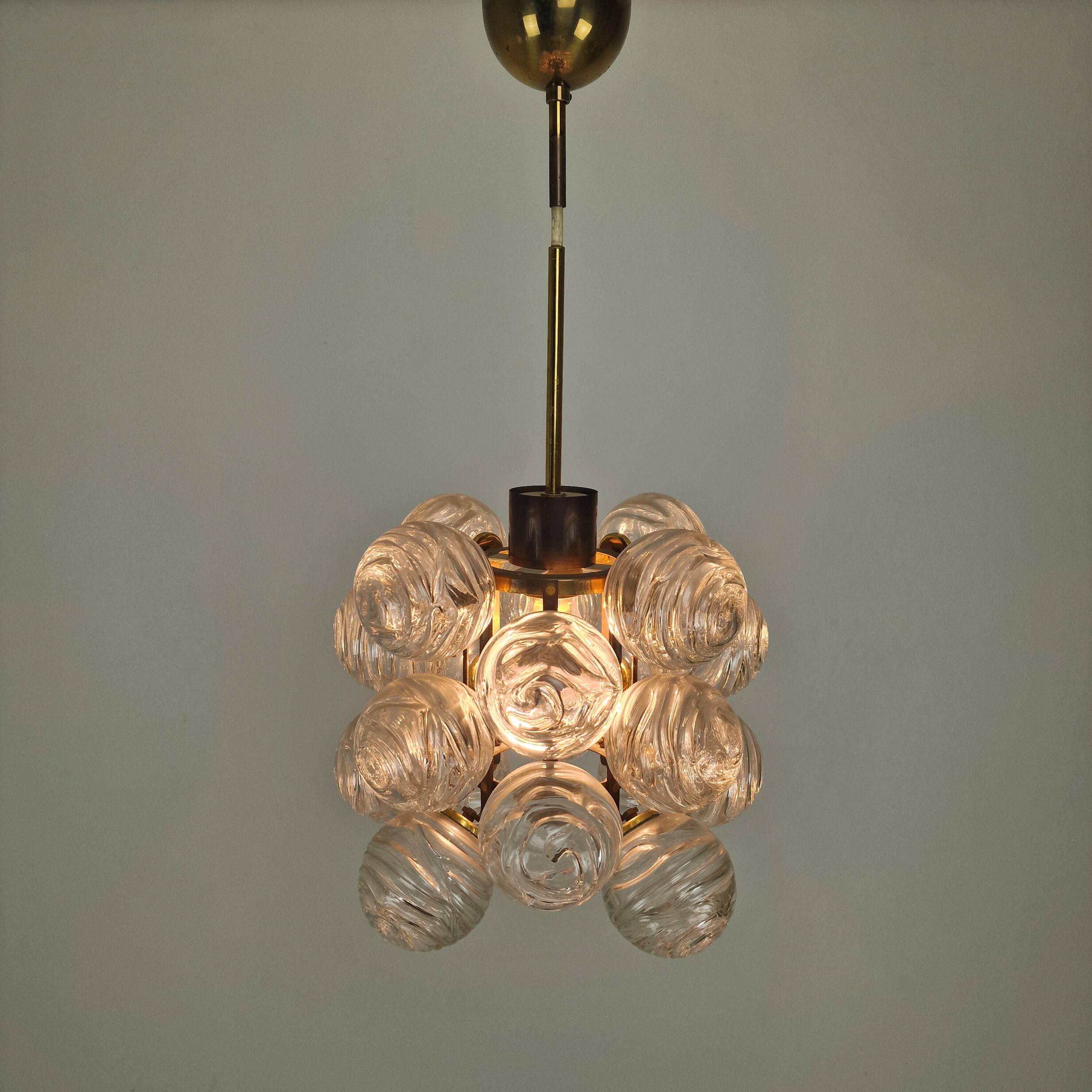 Mid-Century Modern 'Snowball' Chandelier by Doria Leuchten, Germany, 1970s