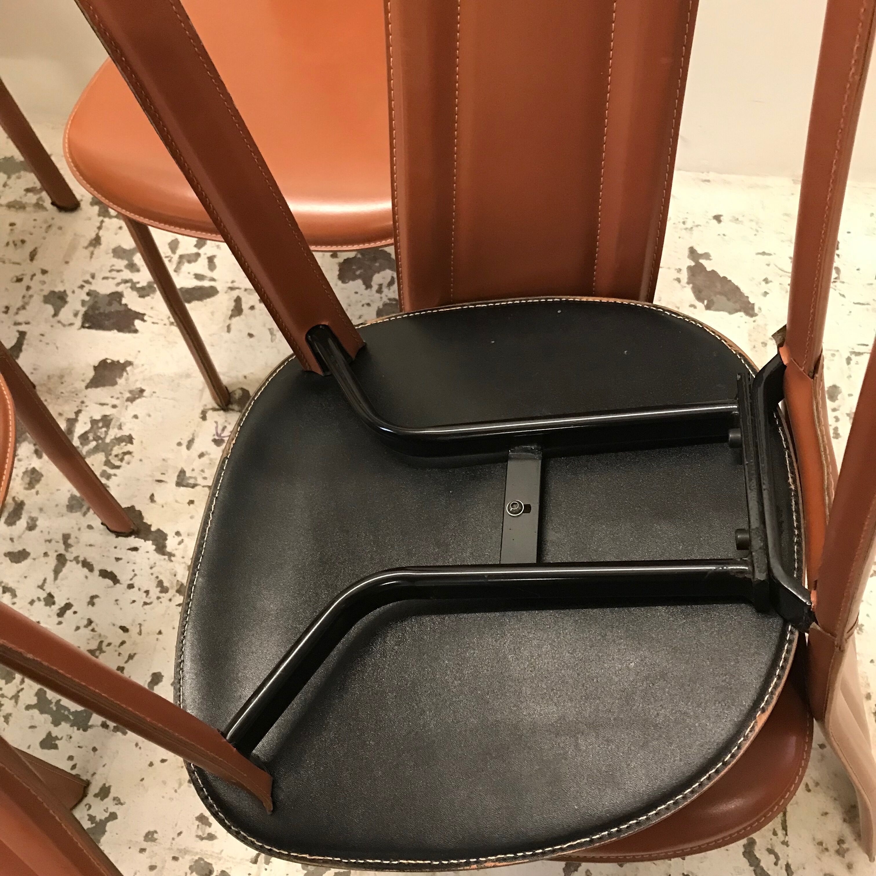 Series of 6 leather chairs