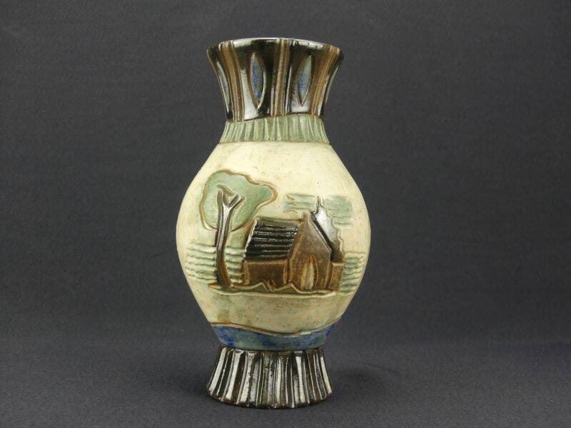 Stoneware vase from Bouffioulx signed Dubois