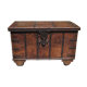 Wooden chest on wheels & wrought iron fittings - nineteenth century