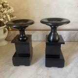 Old pair of marble vase bookends.