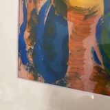 Oil on paper, wooden frame, glass