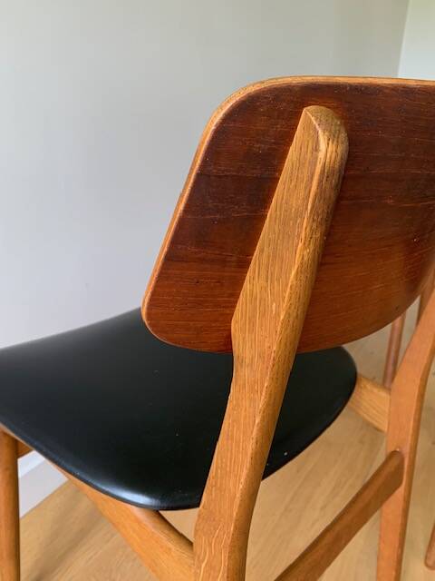 4 Danish chairs in oak and teak, 1960s