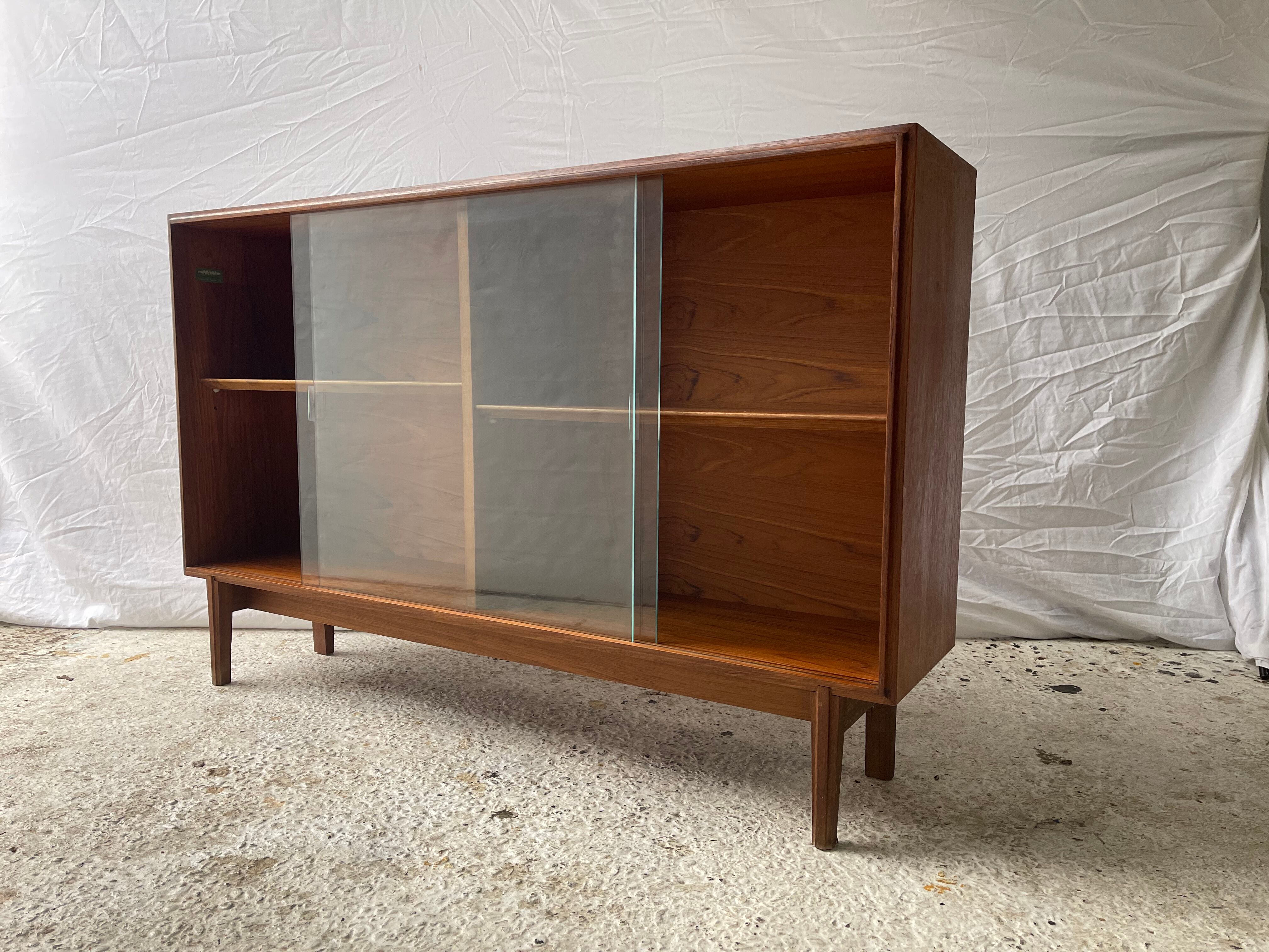 Mid Century Teak Cabinet with Glass Doors
